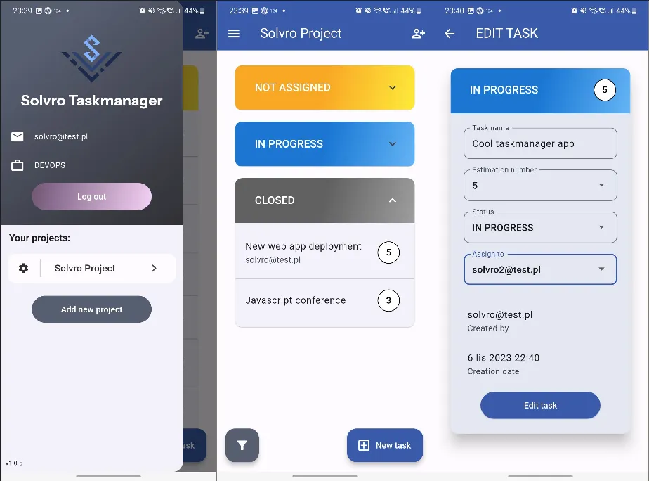 Solvro Taskmanager Demo preview